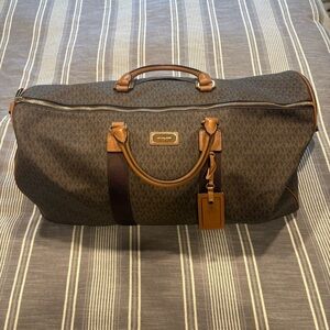 MICHAEL Michael Kors Brown Travel Bag with Leather Accents